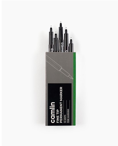 Camlin Fine Tip Permanent Markers Carton of 10 markers in Green shade